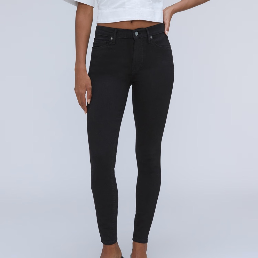 Everlane - Midrise Skinny Jeans - Black - Ankle 25